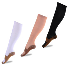 2020 Fashion Copper Compression Pression Sports que corren medias largas para calcetines de compresa de nylon para mujeres